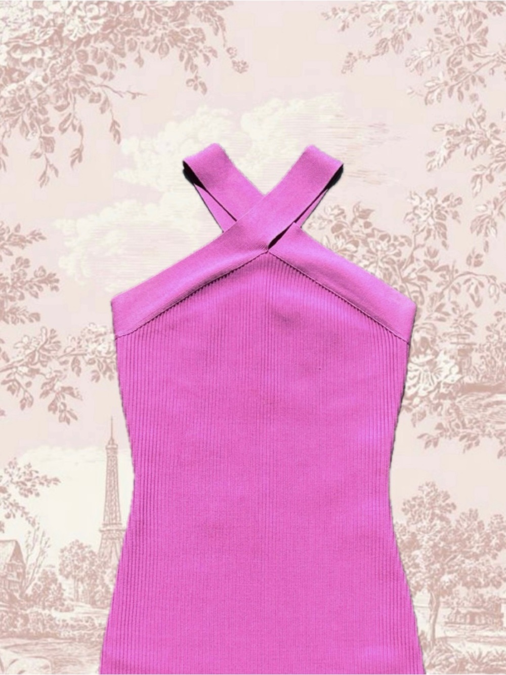 Sincerely Jules Pink Halter Crisscross Mini Dress